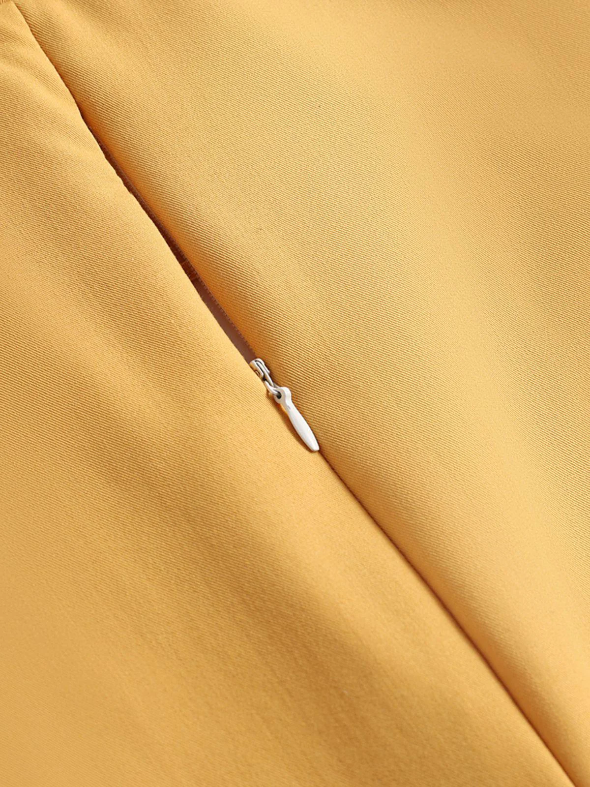Yellow 1950s Solid Buttoned Swing Dress - Image 7