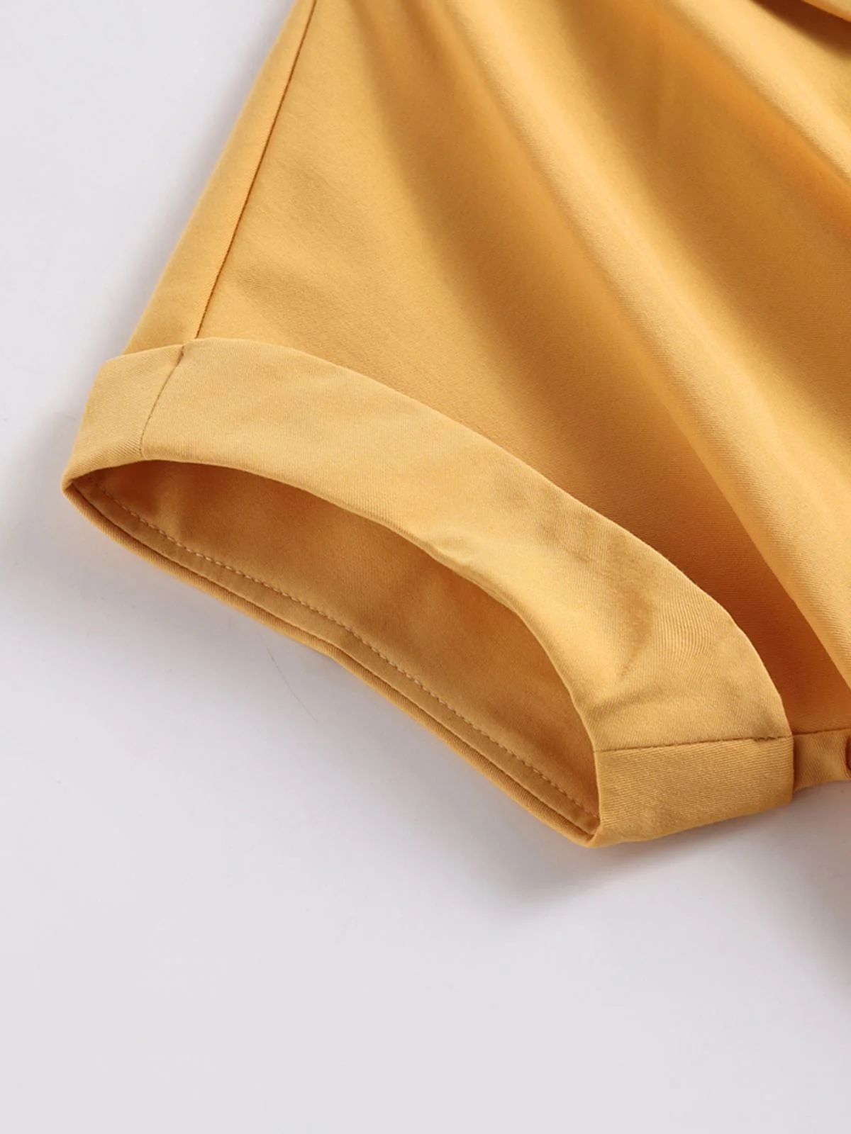 Yellow 1950s Solid Buttoned Swing Dress - Image 8
