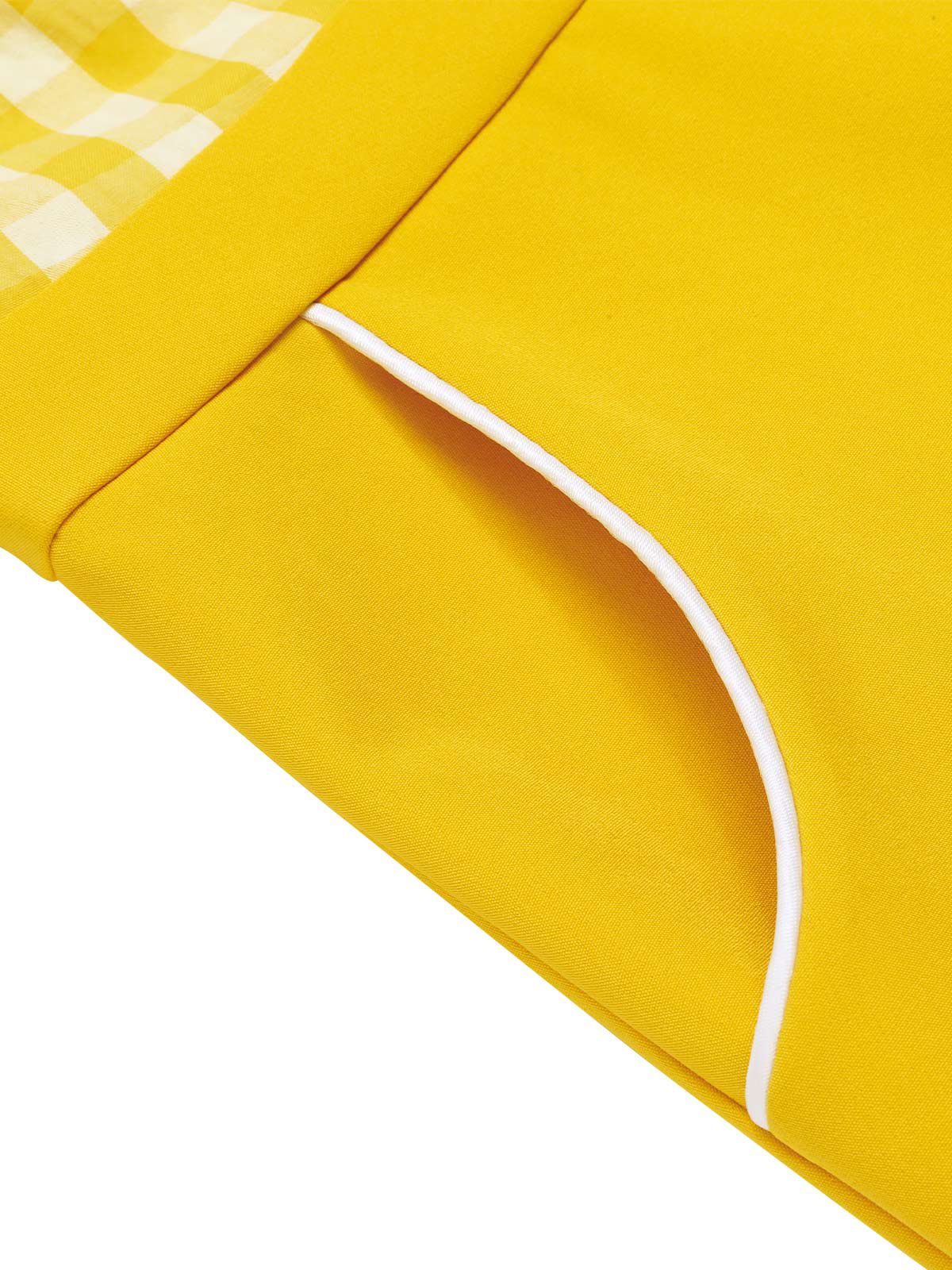 Yellow 1950s Spaghetti Strap Plaids Romper - Image 5