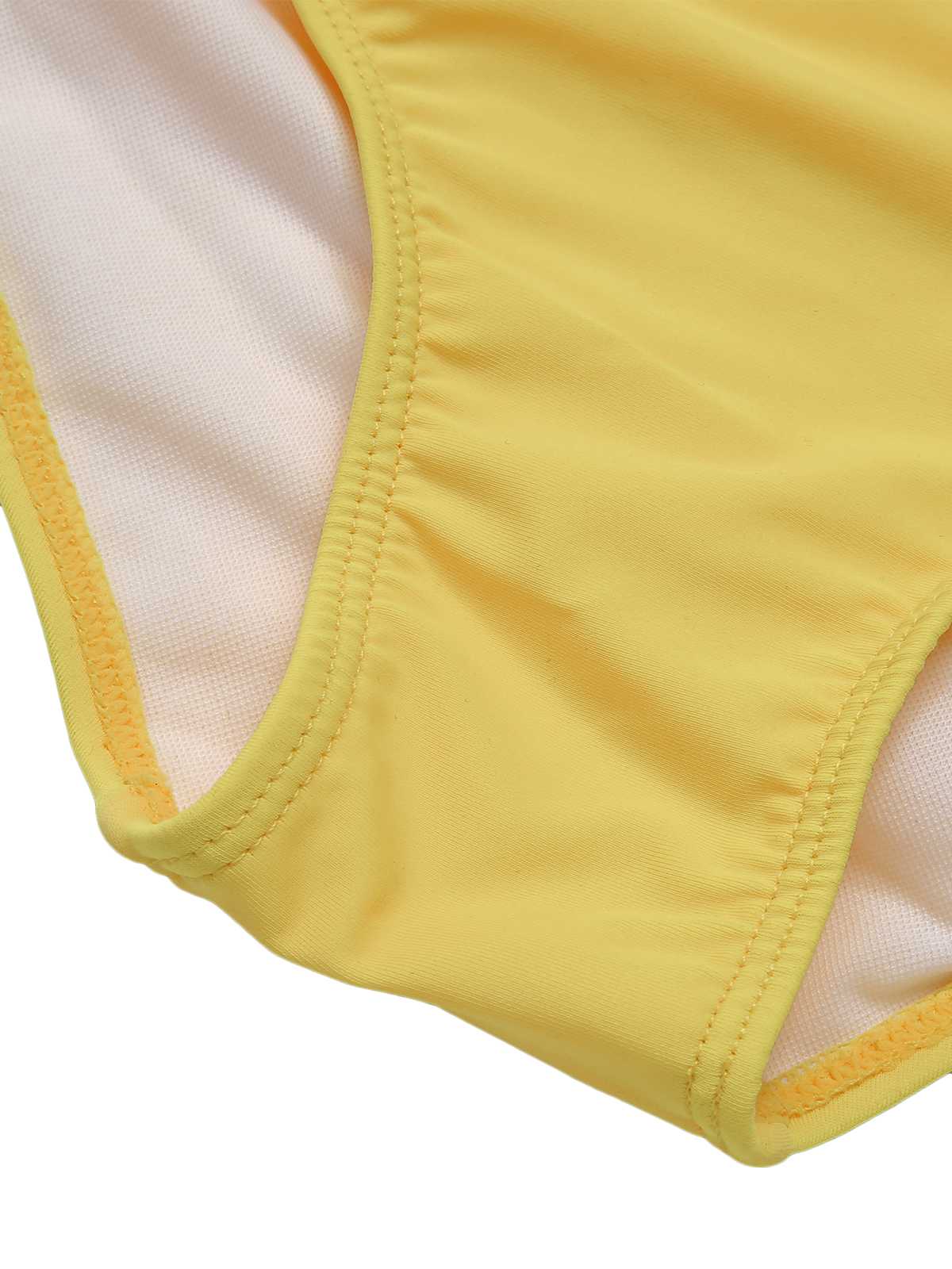 Yellow 1950s Spaghetti Strap Sunflower Plaids Swimsuit - Image 7