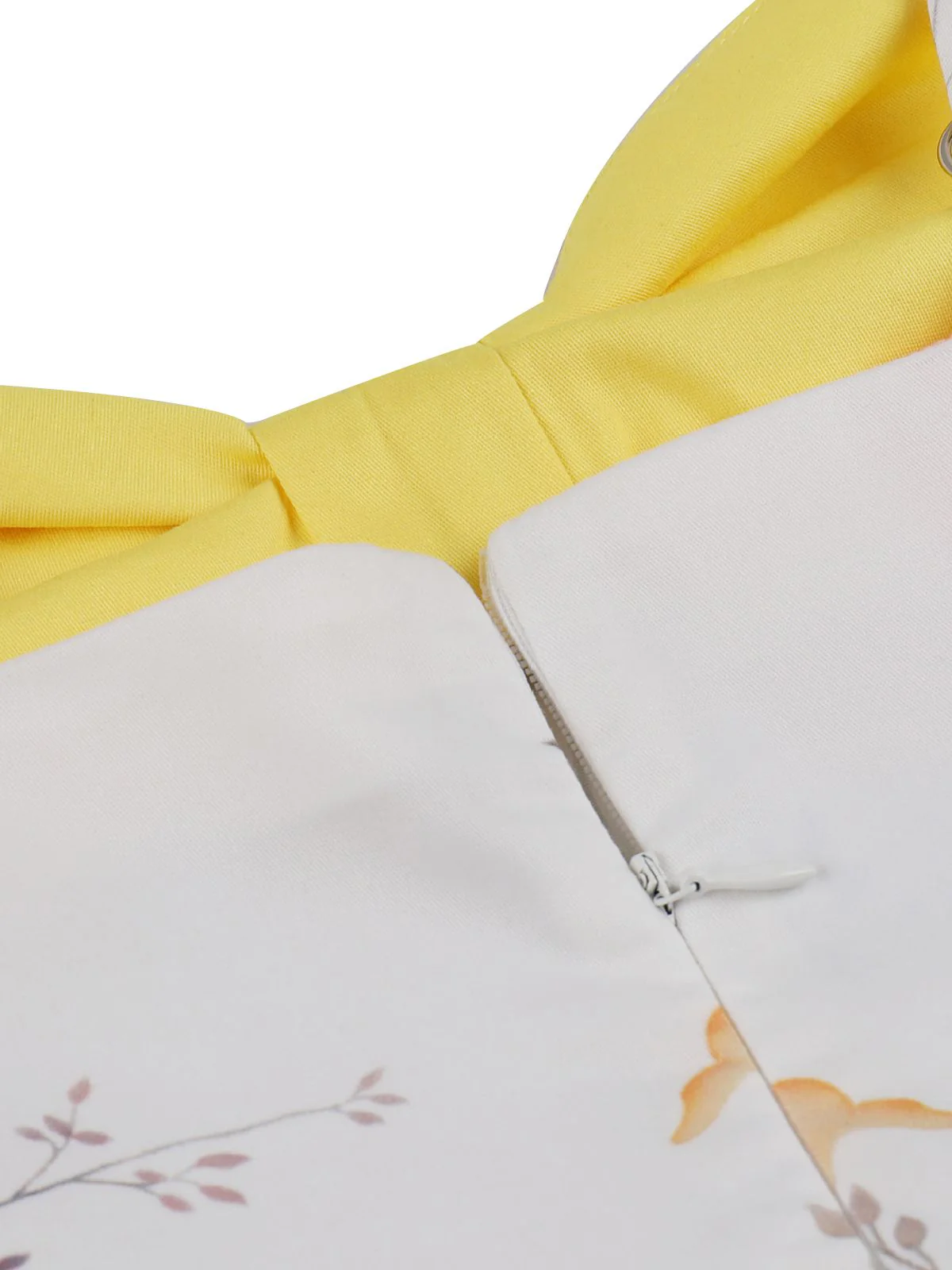 Yellow 1950s Strap Floral Patchwork Contrast Dress - Image 6