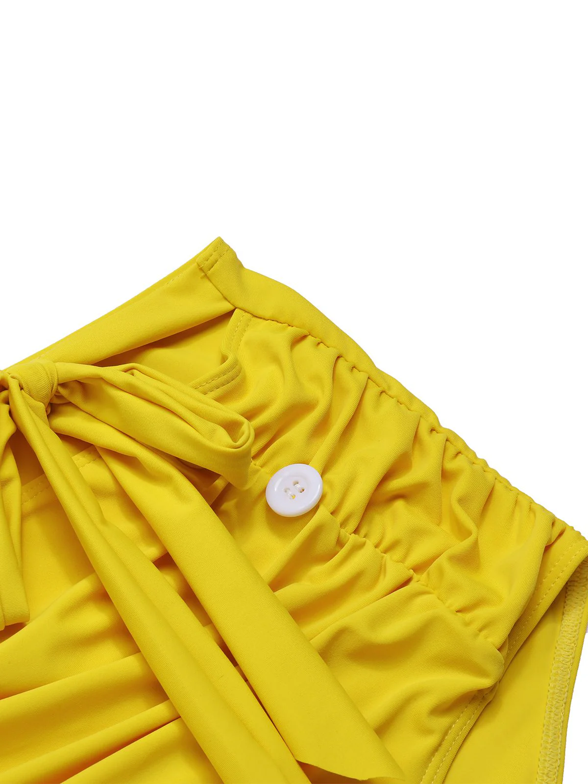 Yellow 1950s Sunflower Cross Halter Swimsuit - Image 6