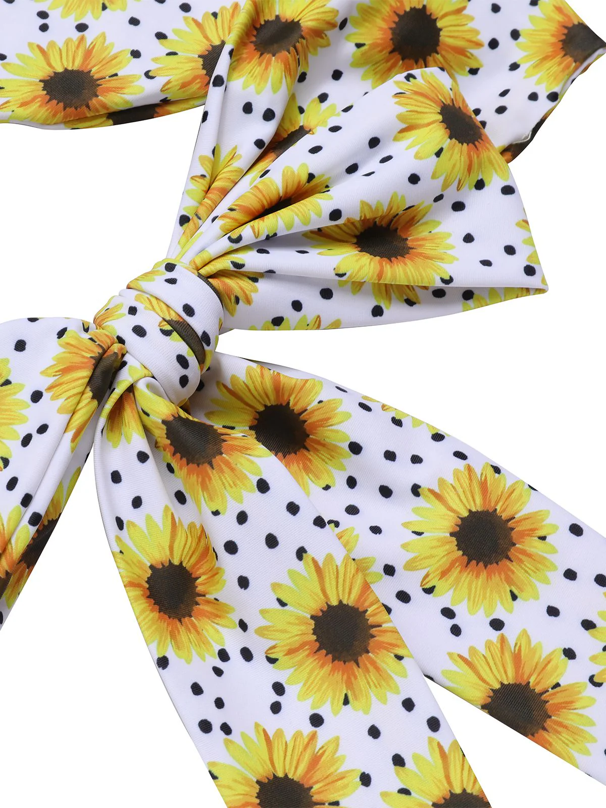 Yellow 1950s Sunflower Cross Halter Swimsuit - Image 7