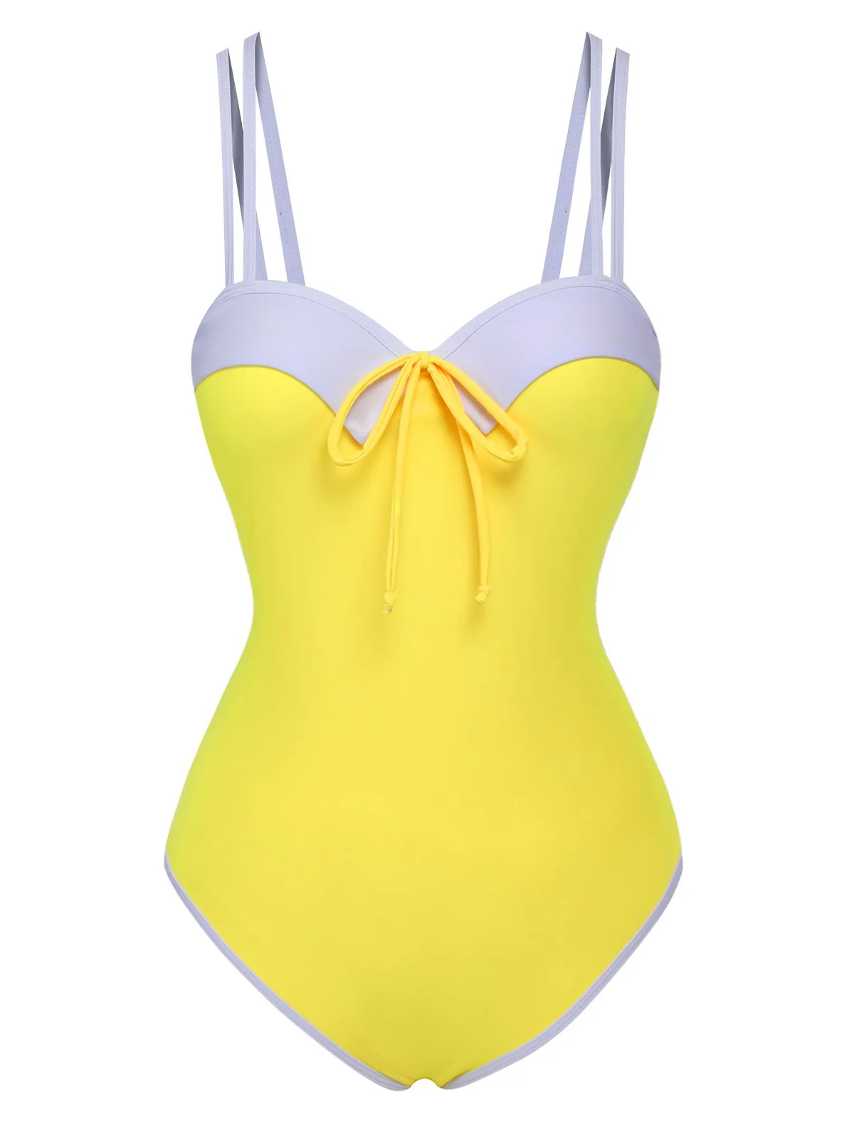 Yellow 1950s Suspender Swimsuit & Daisy Cover-Up - Image 2