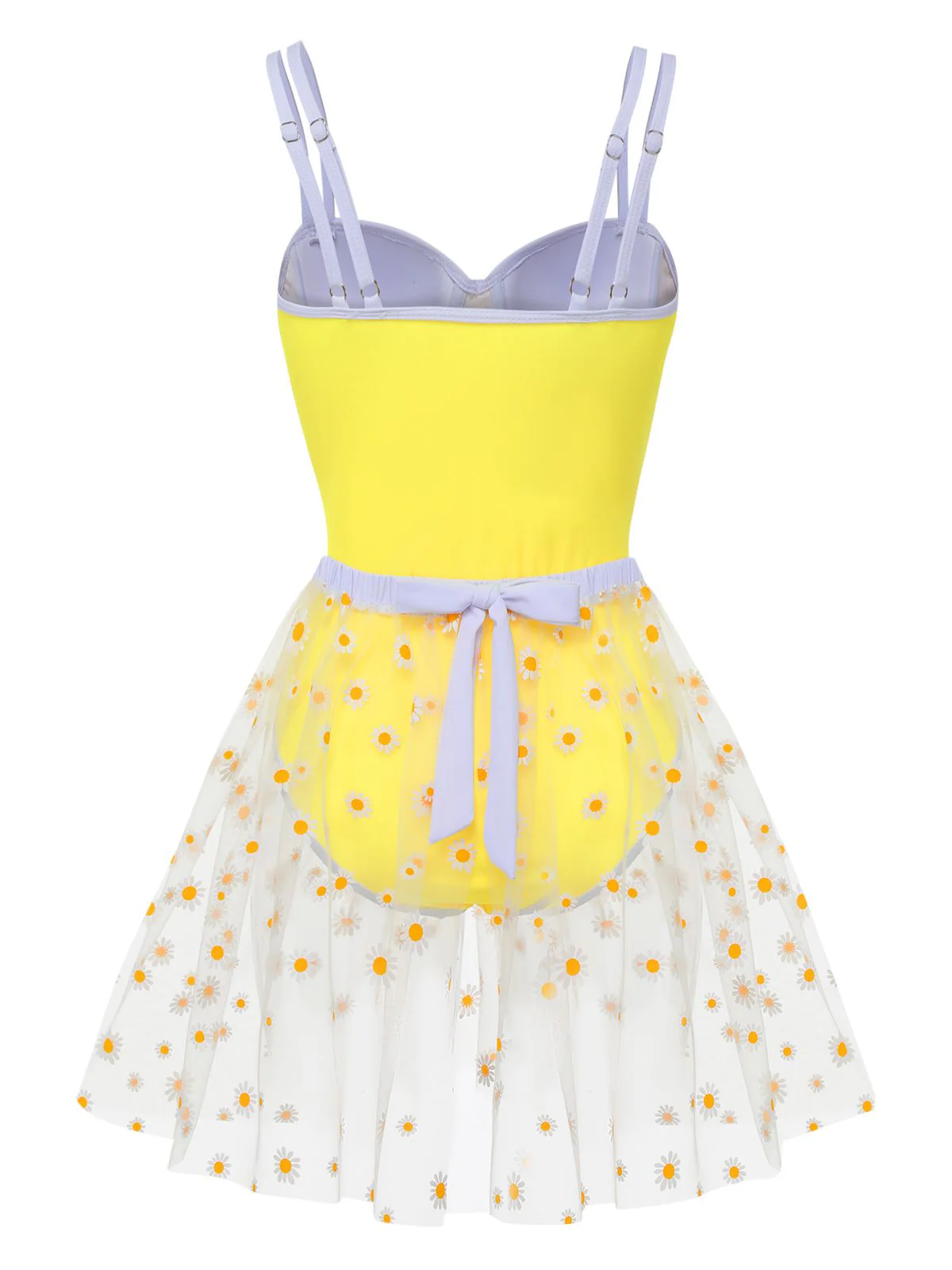 Yellow 1950s Suspender Swimsuit & Daisy Cover-Up - Image 5