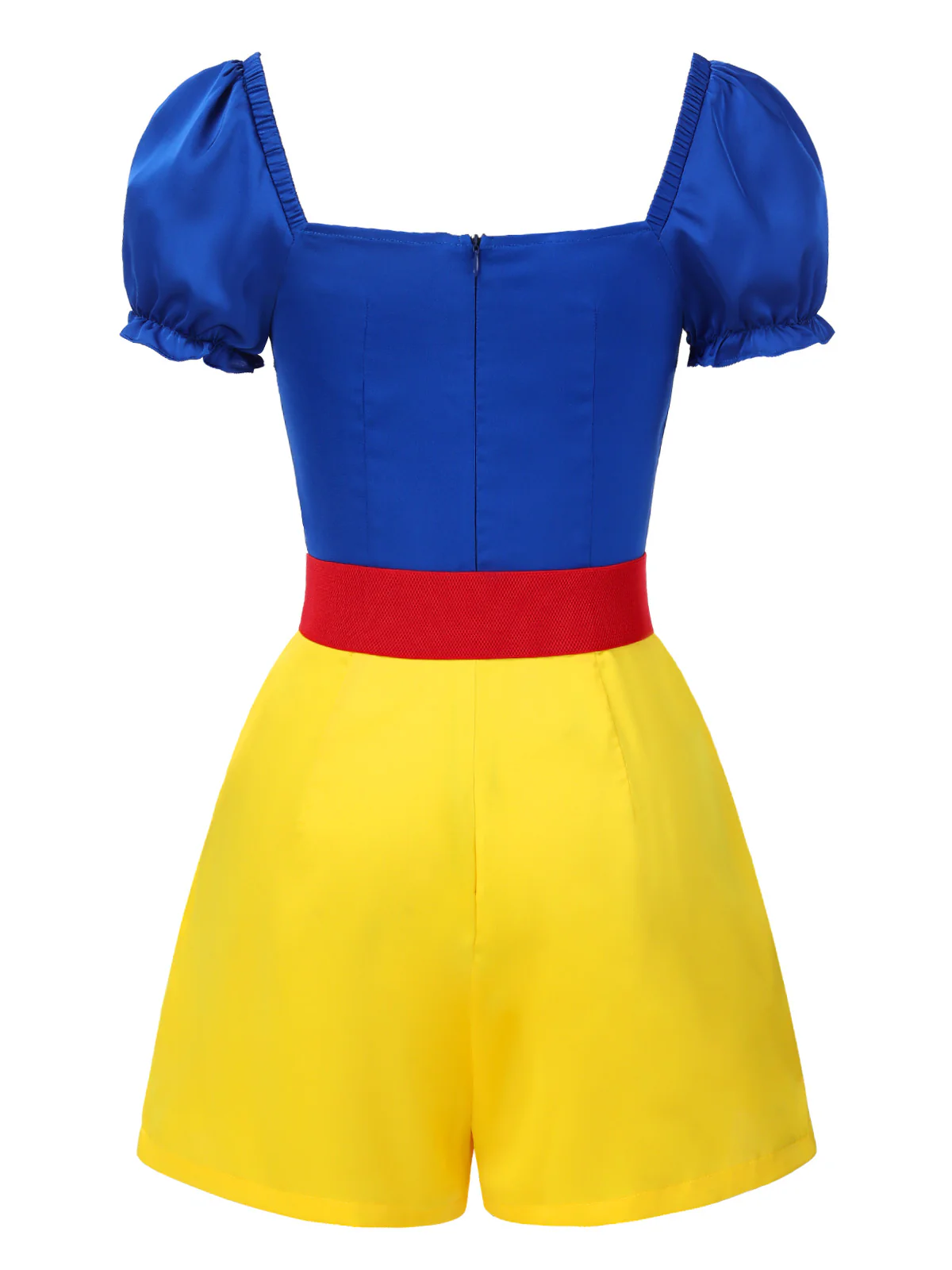 Yellow 1950s Sweetheart Collar Bow Belt Romper - Image 4