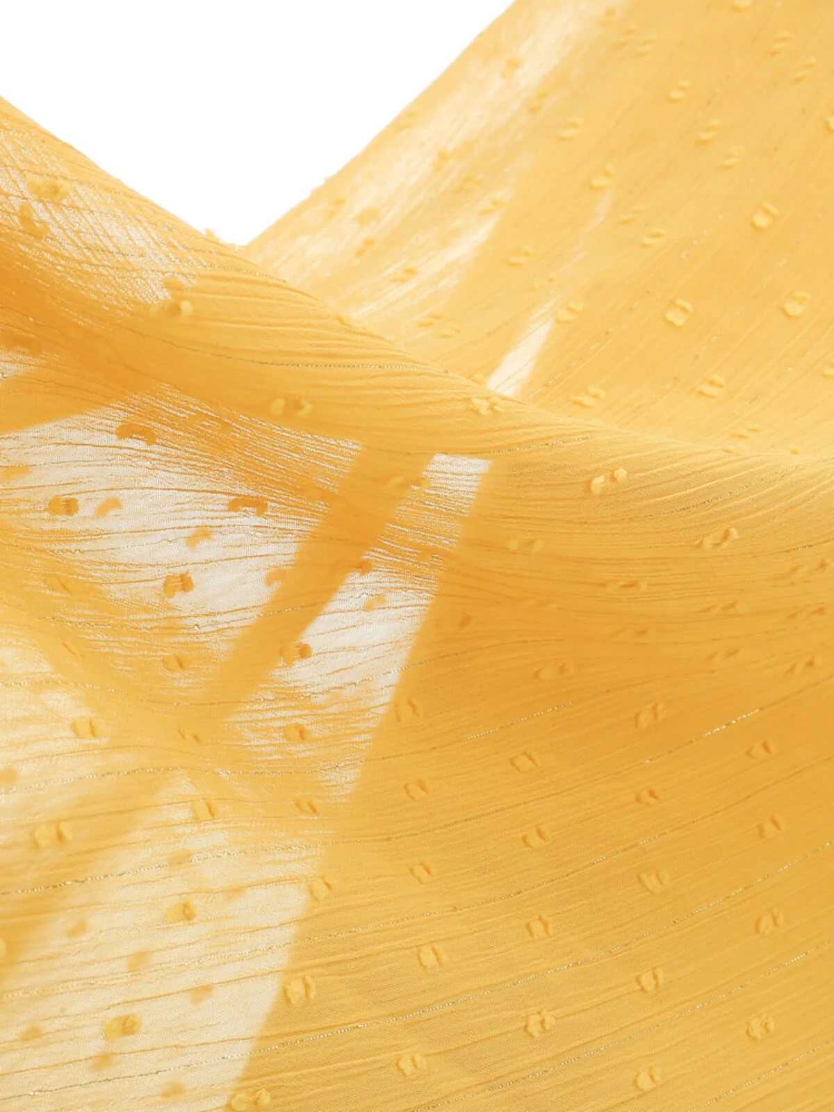 Yellow 1950s Transparent Sleeve Patchwork Dress - Image 4