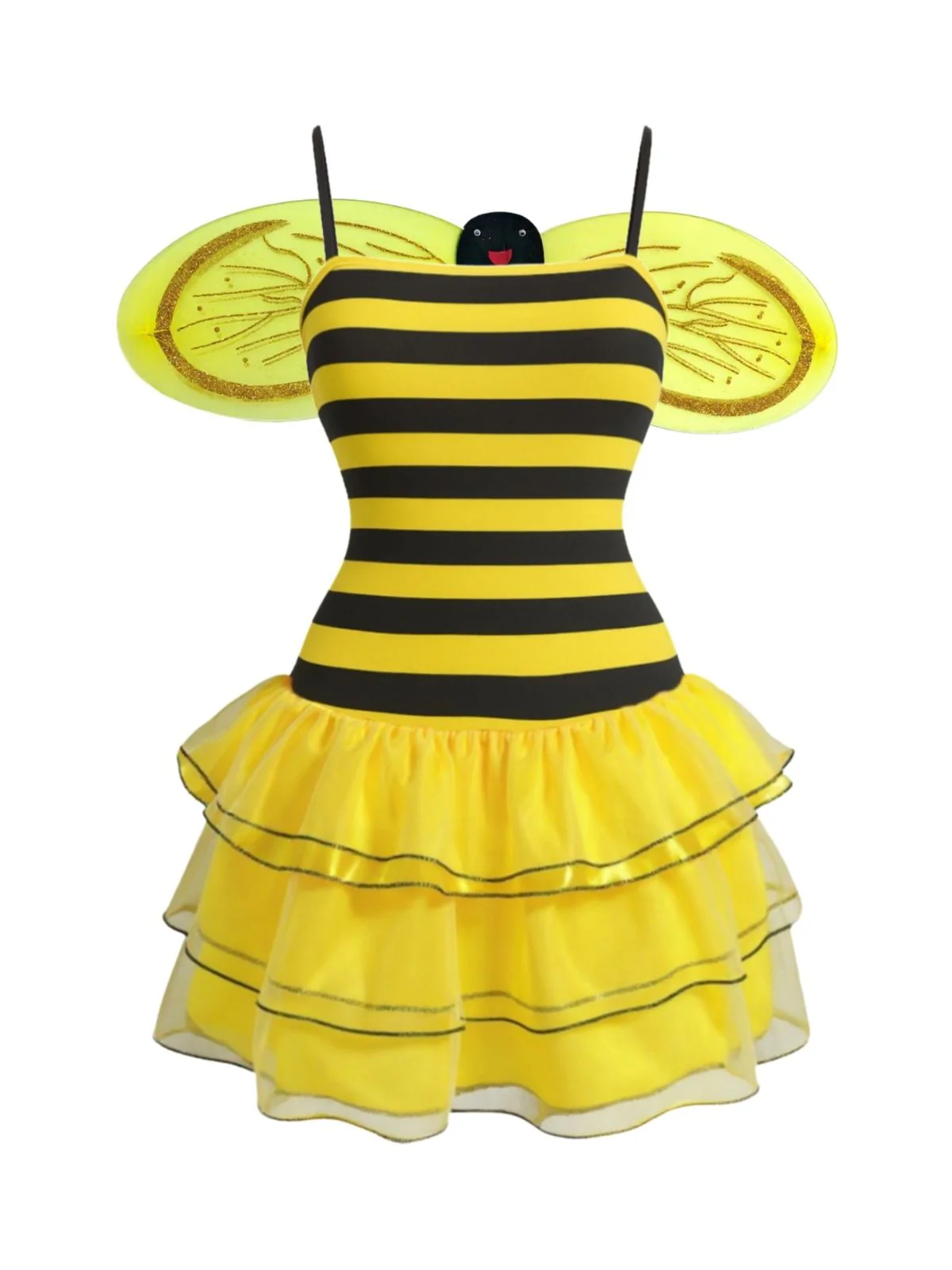 Yellow 1960s Bee Cosplay Costume Set - Image 3