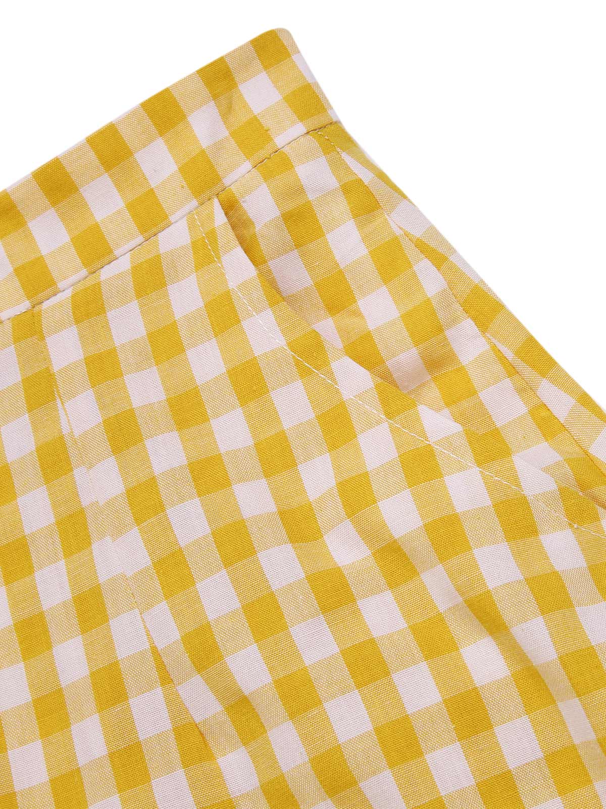 Yellow 1960s Ruffles Plaid Skirt - Image 5