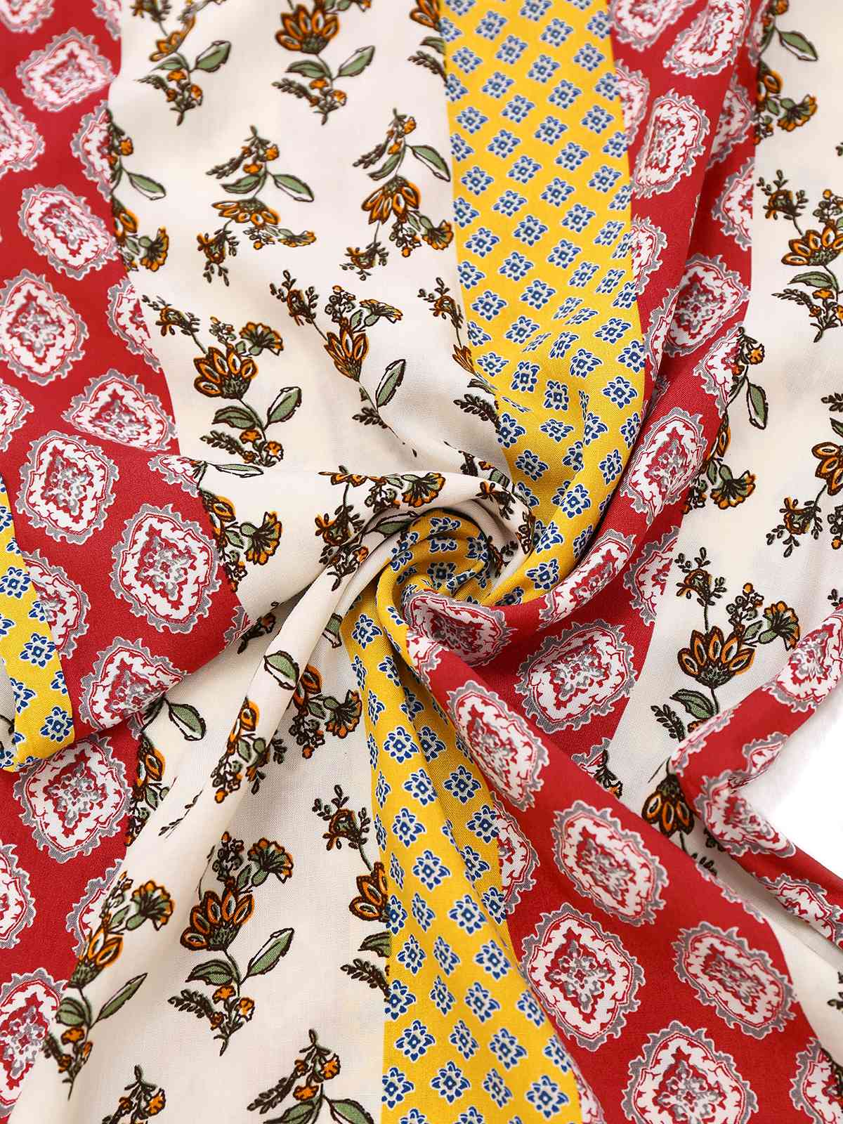 Yellow 1970s Bohemian Floral Tribal Pattern Jumpsuit - Image 5