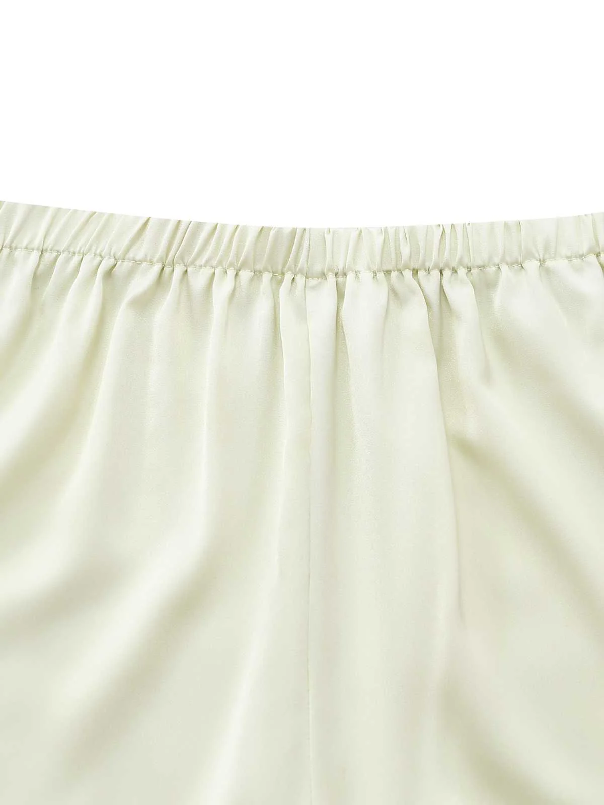 Yellow 1970s High Waist Lace Satin Shorts - Image 4