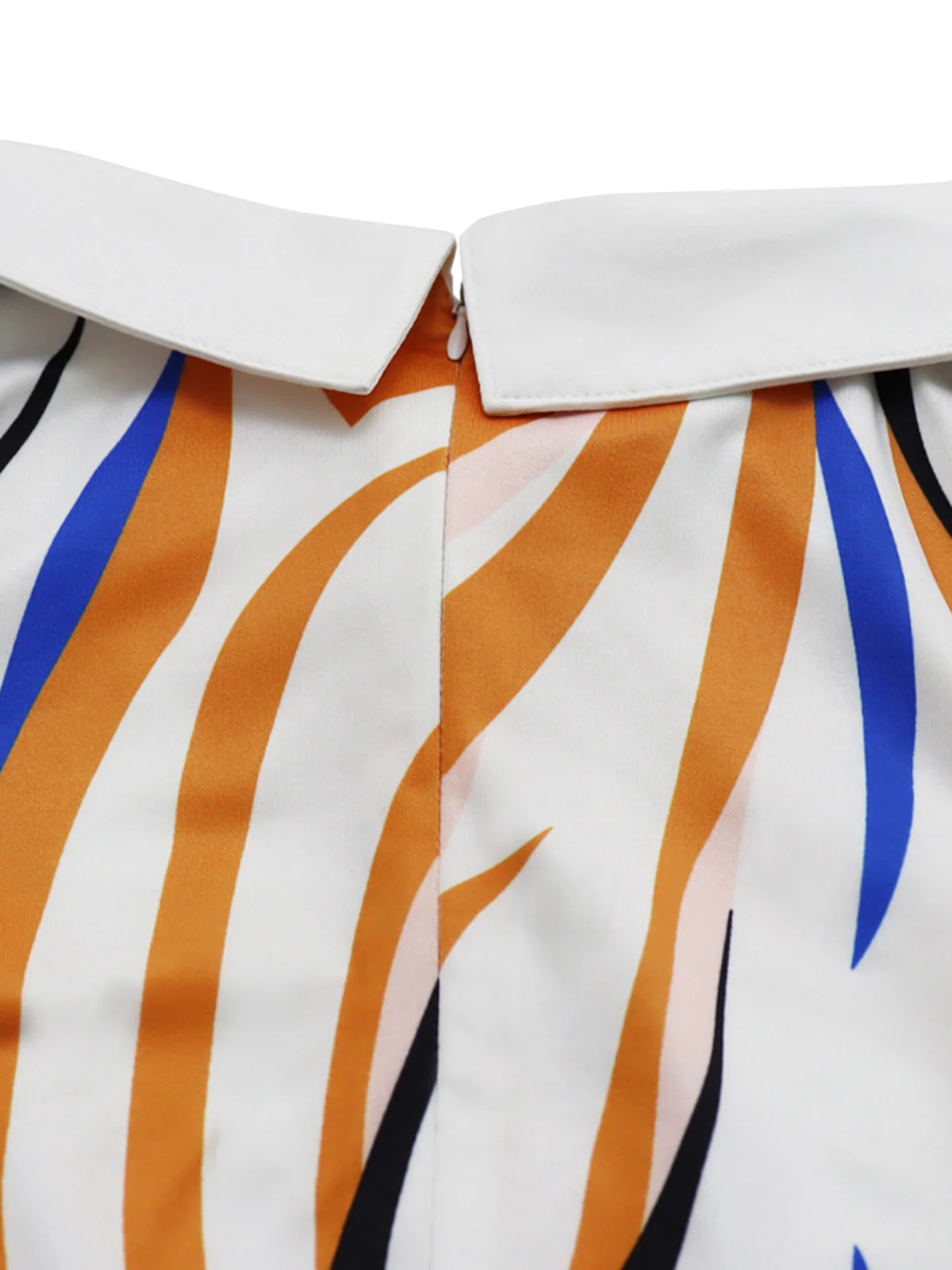 Yellow 1970s Shirt Collar Patchwork Ruffle Dress - Image 3