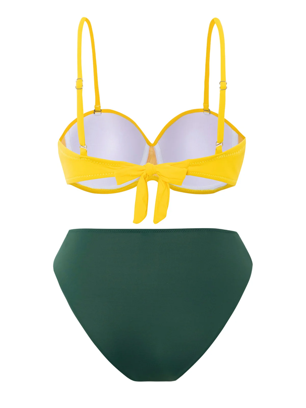 Yellow & Green 1960s Spaghetti Straps Bikini Set - Image 2