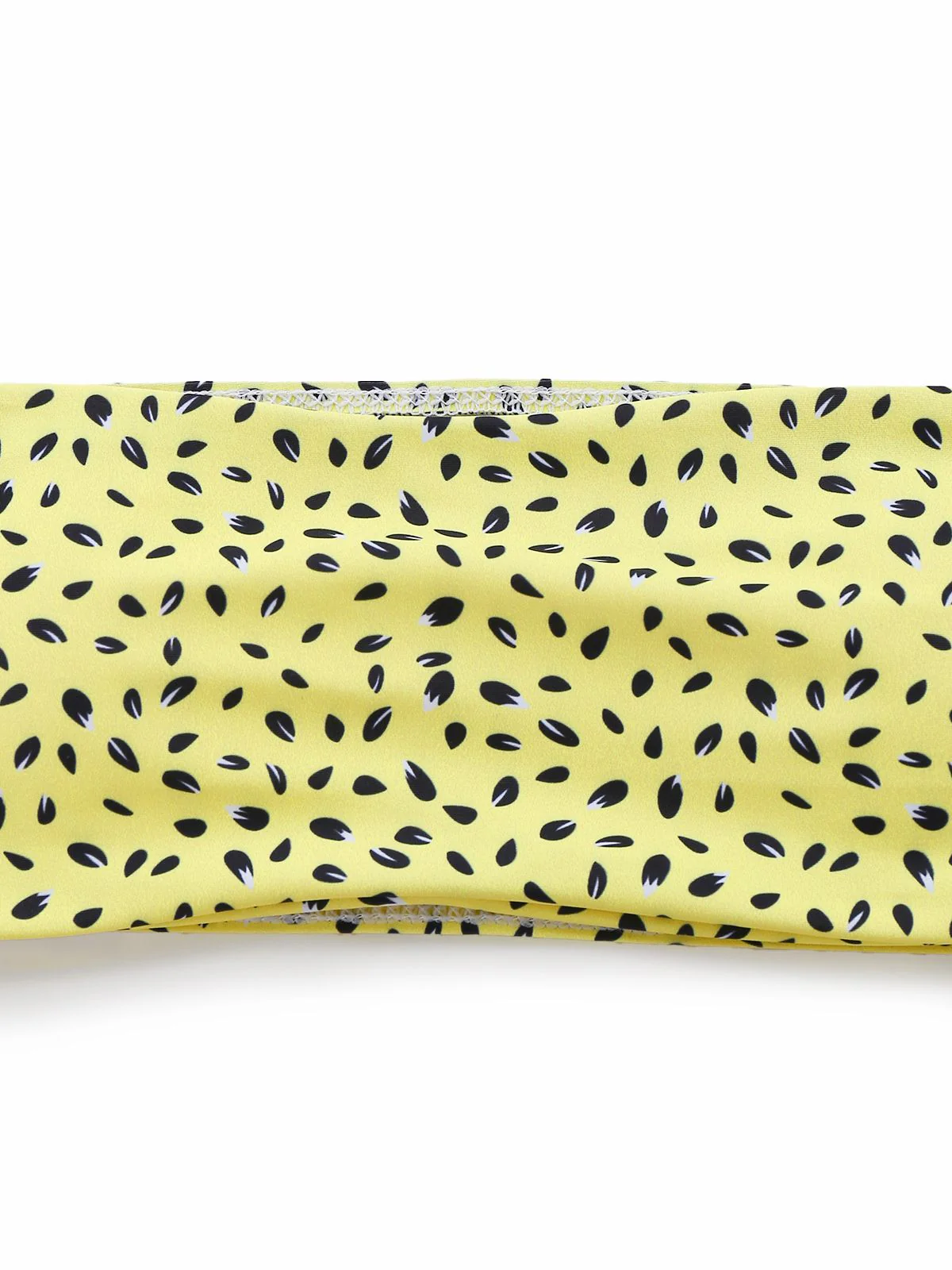 Yellow 1970s Kiwi Print Bandeau Bikini Set - Image 4