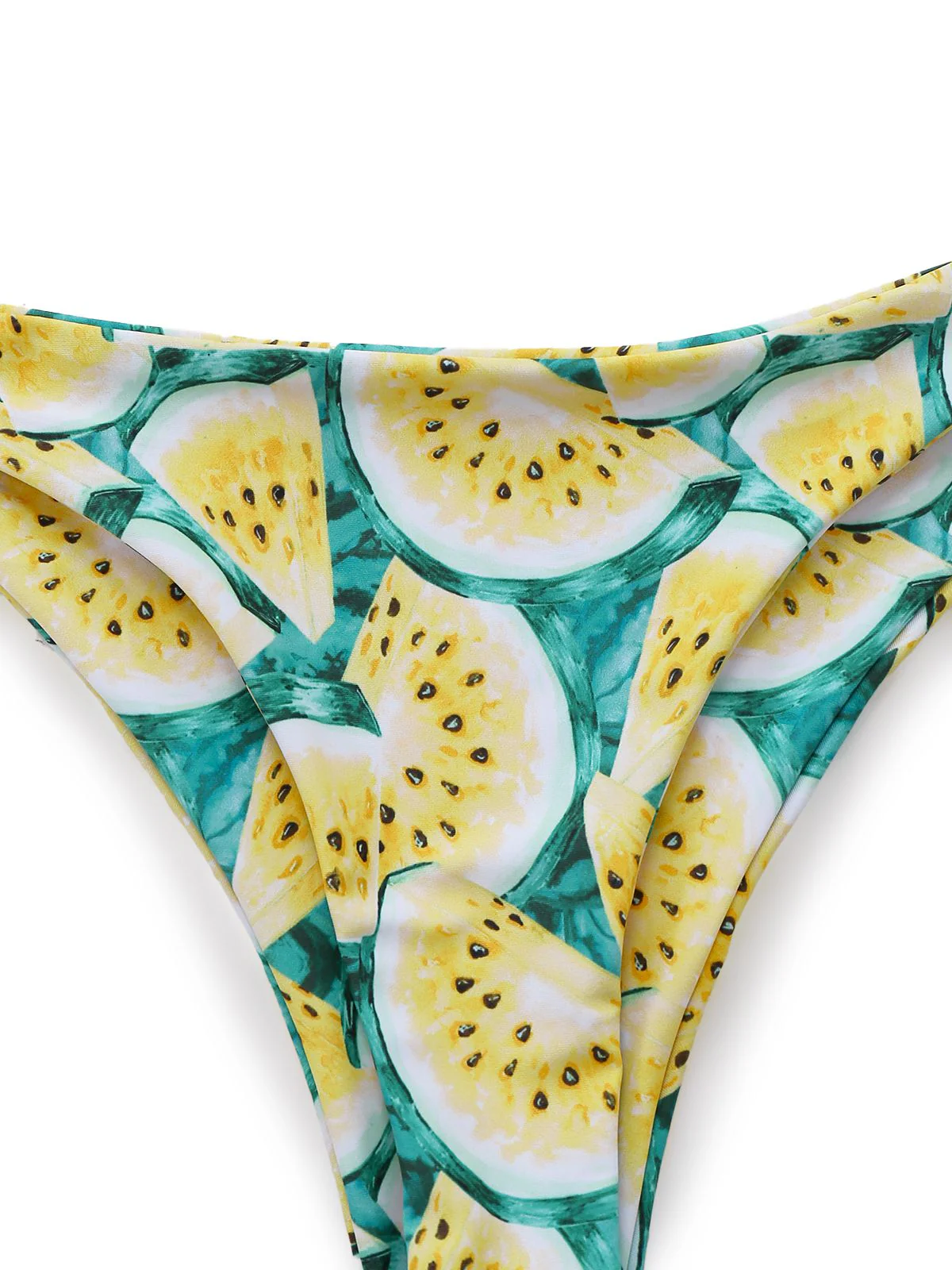 Yellow 1970s Kiwi Print Bandeau Bikini Set - Image 5