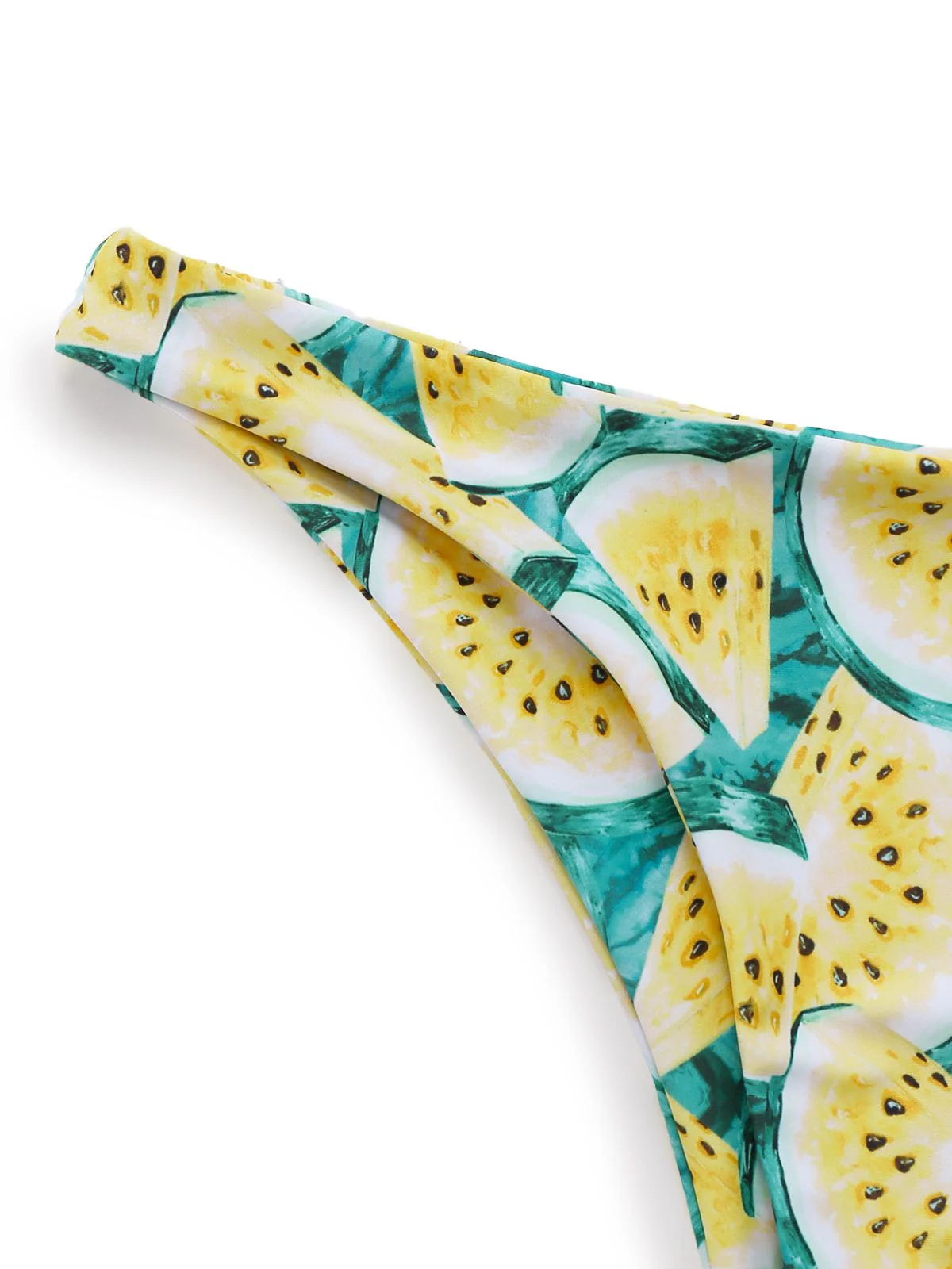 Yellow 1970s Kiwi Print Bandeau Bikini Set - Image 6