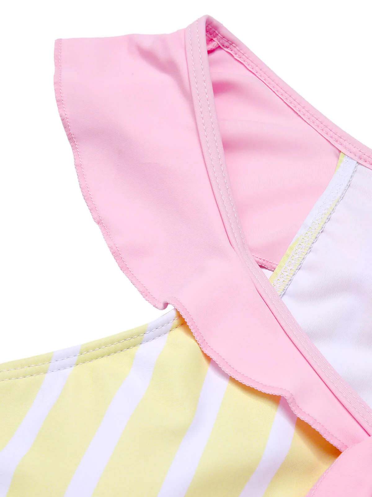 Yellow & Pink 1940s Stripe One-Piece Swimsuit - Image 5