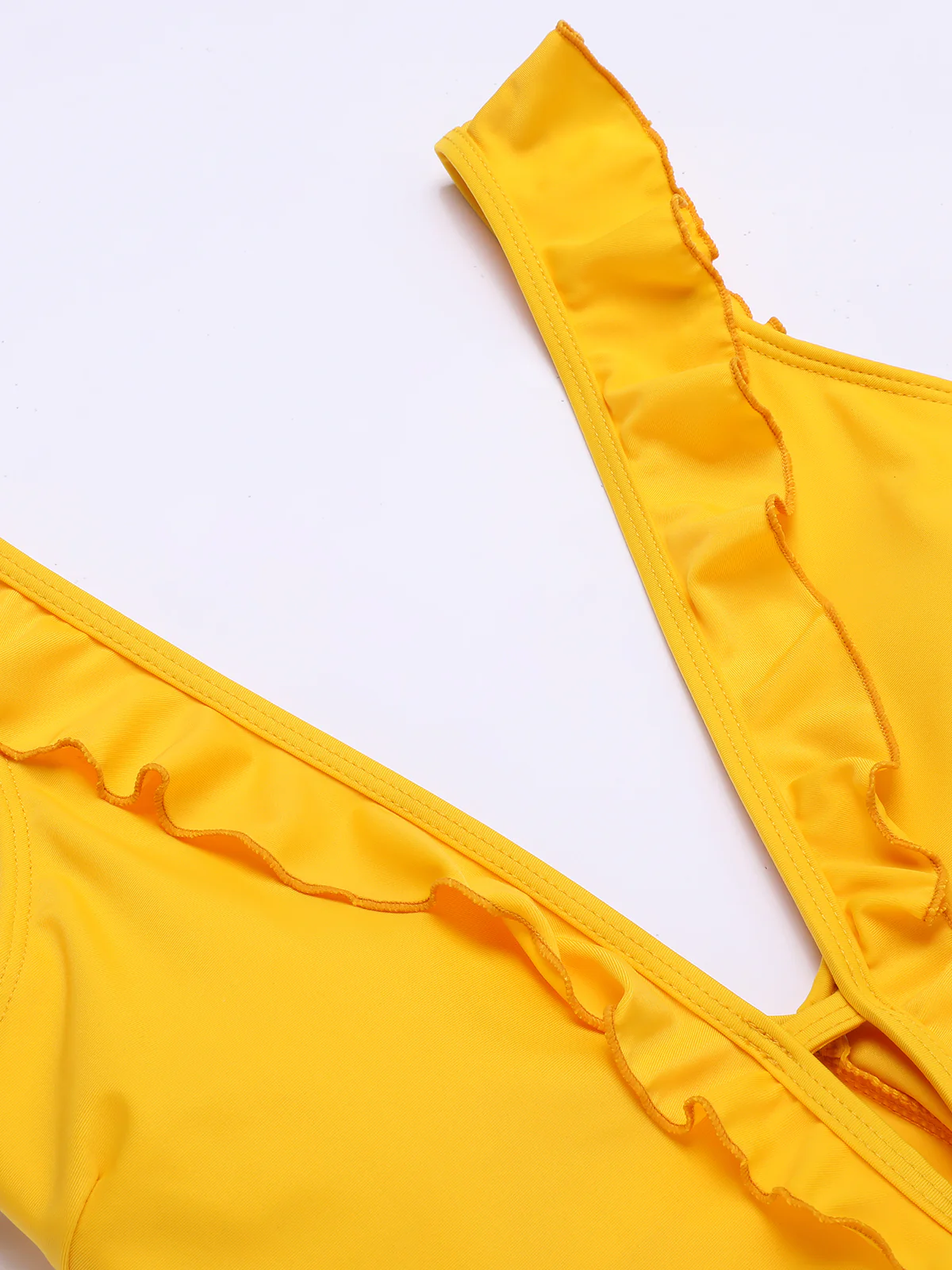 Yellow 1930s V-Neck One-piece Swimsuit - Image 6