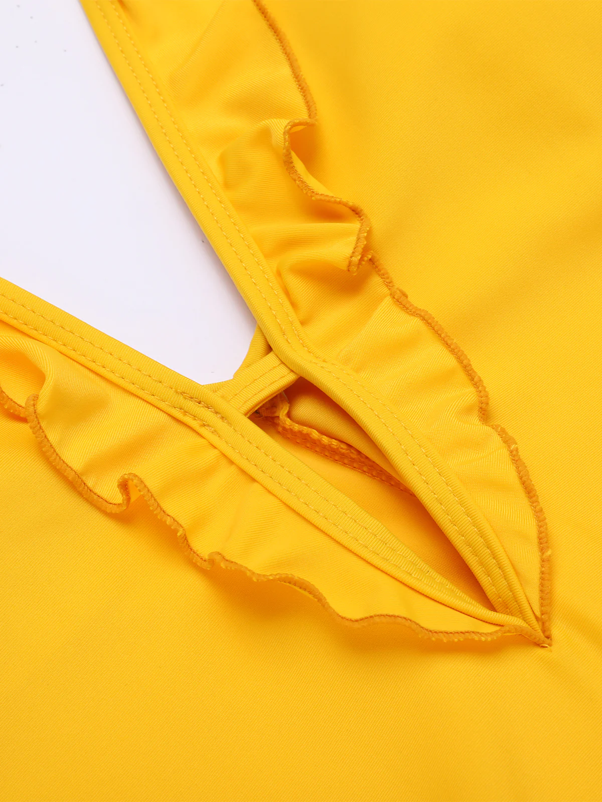 Yellow 1930s V-Neck One-piece Swimsuit - Image 8